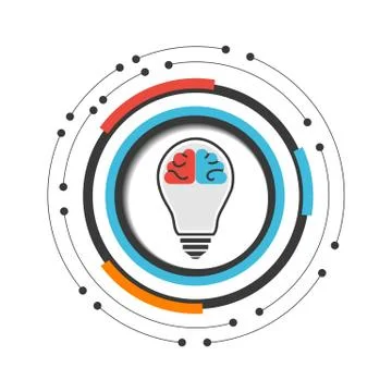 Brain in lightbulb Illustrazione stock