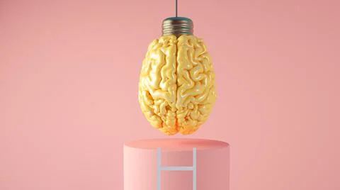 Brain lightbulb Stock Illustration