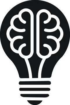 Brain lightbulb Stock Illustration
