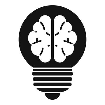 Brain lightbulb representing creative idea generation Illustrazione stock