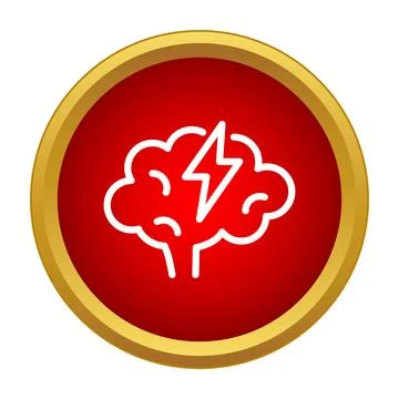 Brain with lightning bolt for creative thinking concept イラスト素材