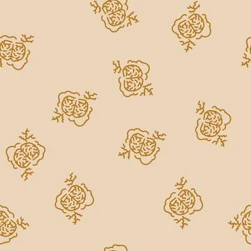 Brain lightning bolt for stimulation line seamless pattern イラスト素材