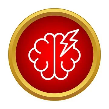 Brain with lightning icon representing creative idea Illustrazione stock