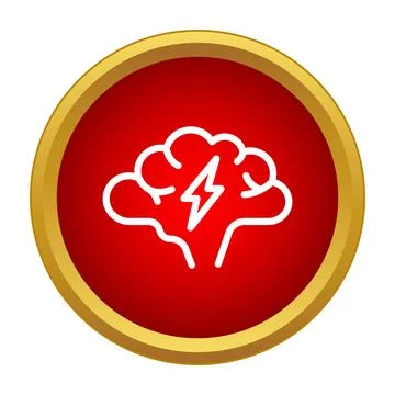 Brain with lightning symbolizing creativity and idea generation Stock Illustration