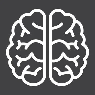 Brain line icon, brainstorm and idea, medical Illustrazione stock