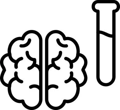 Brain Line Icon Design Stock Illustration