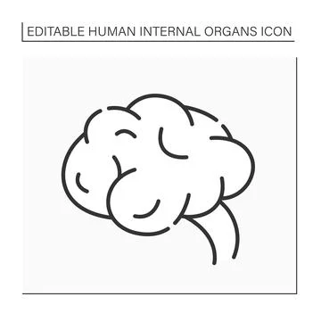 Brain line icon Stock Illustration