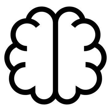 Brain line icon vector illustration isolated on white background Illustrazione stock