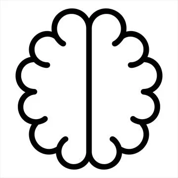 Brain line icon vector illustration isolated on white background Stock Illustration
