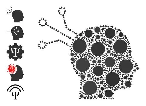 Brain Link Icon - Coronavirus Composition And More Icons Illustrazione stock