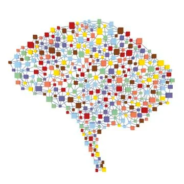 Brain links connections synapses 3D illustration Stock Illustration