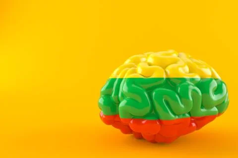 Brain with lithuanian flag Stock Illustration