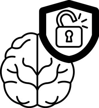 A brain with a lock on it Stock Illustration