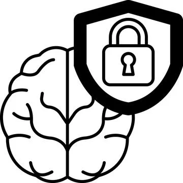 A brain with a lock on it Stock Illustration
