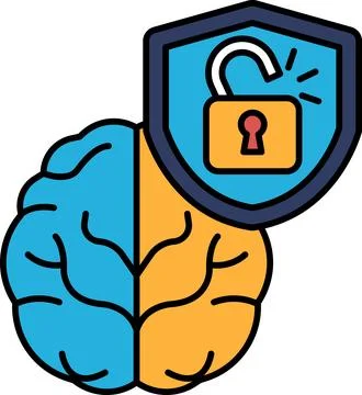 A brain with a lock on it Stock Illustration