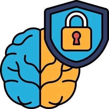 A brain with a lock on it 库存插图