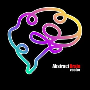 Brain logo, abstract colorful vector symbol Illustrazione stock