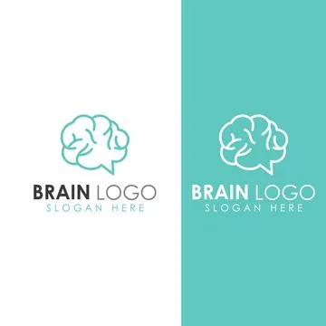 Brain logo. Brain logo with combination of technology and brain part nerve .. Иллюстрация