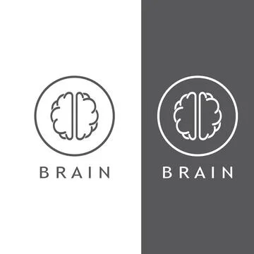 Brain logo. Brain logo with combination of technology and brain part nerve .. Stock Illustration