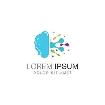 Brain logo. Brain logo with combination of technology and brain part nerve .. 库存插图
