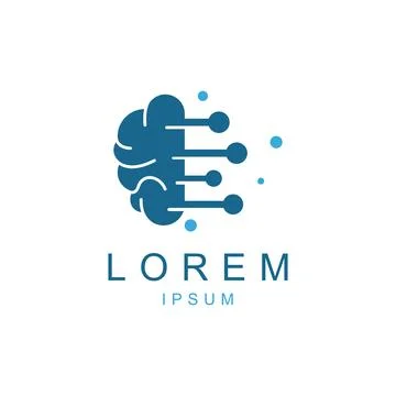 Brain logo. Brain logo with combination of technology and brain part nerve .. Stock-Illustration