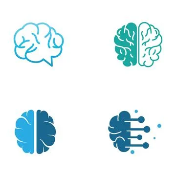 Brain logo. Brain logo with combination of technology and brain part nerve .. Stockillustratie