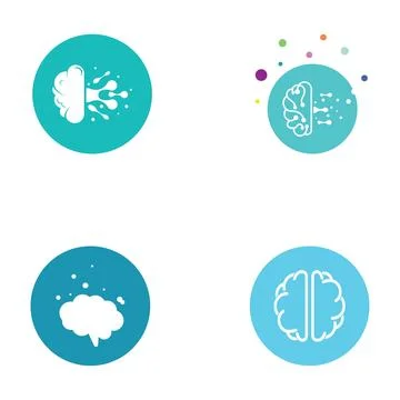 Brain logo. Brain logo with combination of technology and brain part nerve .. Stock Illustration