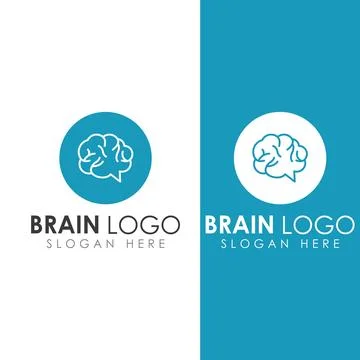Brain logo. Brain logo with combination of technology and brain part nerve .. Stock Illustration
