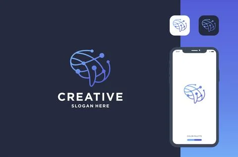 Brain logo design inspiration Stock Illustration
