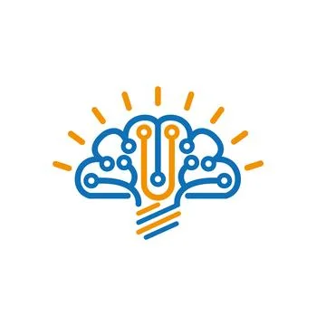 Brain Logo Design Technology Innovation Icon Stock Illustration