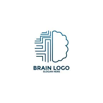 Brain Logo design vector template. Think idea concept.Brain storm power thi.. Ilustração Stock