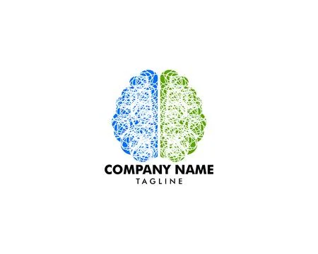 Brain Logo Design Vector Template Stock Illustration