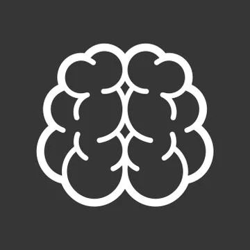 Brain Logo Icon on Black Background. Vector Illustration