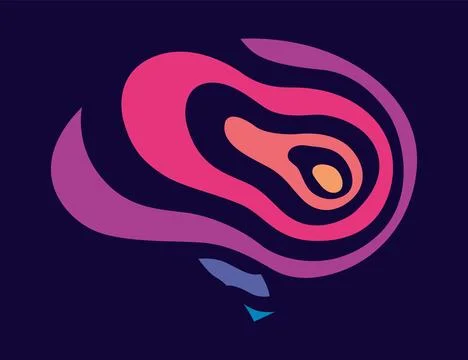 Brain logo icon. Digital symbol template of science innovation, machine learning Illustrazione stock