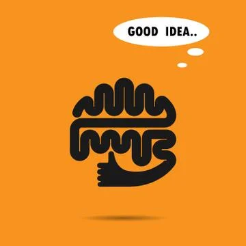Brain logo silhouette design vector template.The best idea logo.Good idea log Stock Illustration
