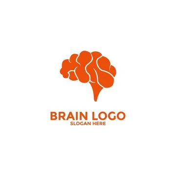 Brain Logo silhouette design vector template. Think idea concept.Brain stor.. Stock Illustration