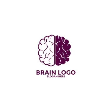 Brain Logo silhouette design vector template. Think idea concept.Brain stor.. Stock Illustration