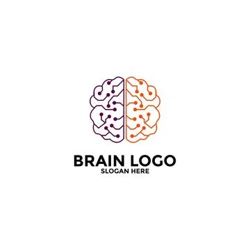 Brain Logo silhouette design vector template. Think idea concept.Brain stor.. Stock Illustration
