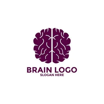 Brain Logo silhouette design vector template. Think idea concept.Brain stor.. Stock Illustration