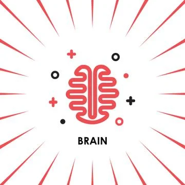 Brain Logo silhouette top view design vector template. Brainstorm think idea Stock Illustration