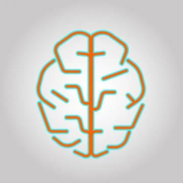 Brain Logo silhouette top view design vector template. Brainstorm think idea Stock Illustration