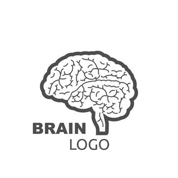 Brain Logo style design on a white background Illustrazione stock