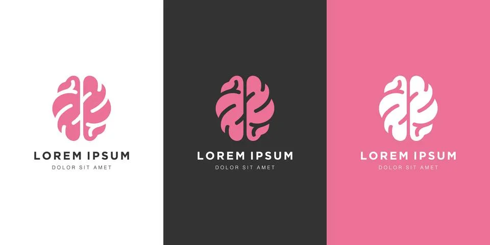 Brain logo vector design line art Stock Illustration