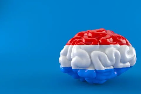Brain with luxembourg flag Stock Illustration