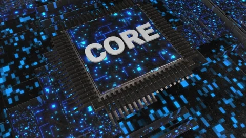 Brain of the Machine: 3D CPU Visualization Stock Footage 264118679