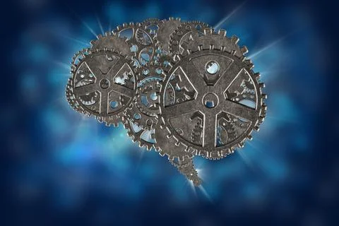 Brain made gears Stock Photos