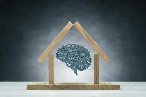 Brain made gears Stock Photos