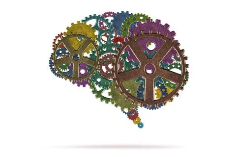 Brain made gears Stock Photos