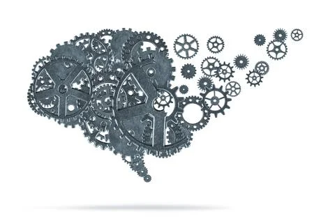 Brain made gears Stock Photos