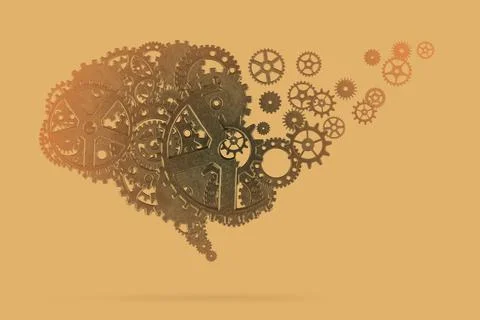 Brain made gears Stock Photos